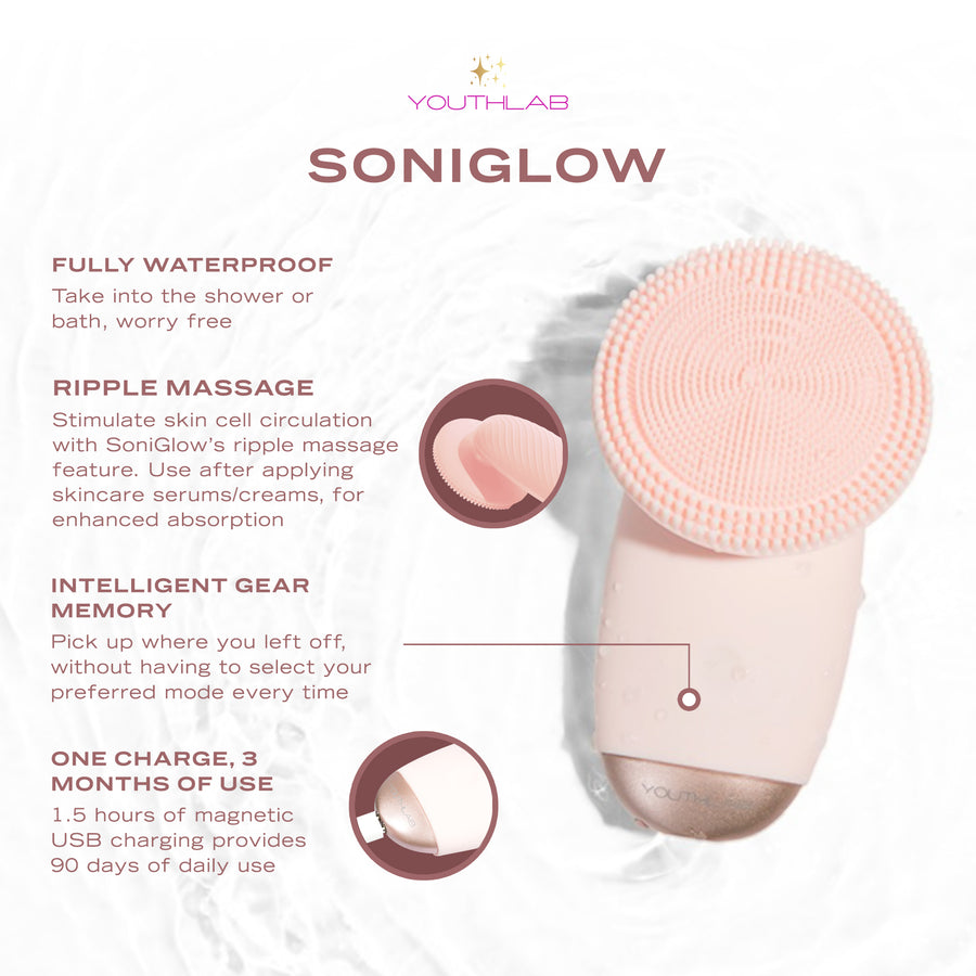 SoniGlow<br>Sonic Silicone Cleansing Brush